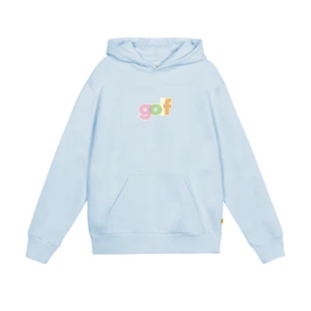 GOLF Le Fleur Light Blue Hoodie with Multicolor Logo, Tyler the Creator